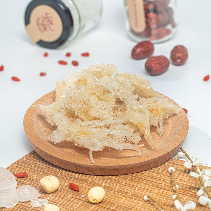 Chân yến thô cao cấp hộp 50gr-100gr 21 Chân yến có thể kết hợp với táo đỏ, kỷ tử, hạt sen để tăng hương vị