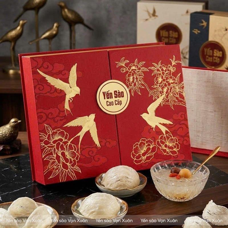 Tổ yến tinh chế định hình A5 xuất khẩu 32 Hộp quà tặng yến sào cao cấp màu đỏ