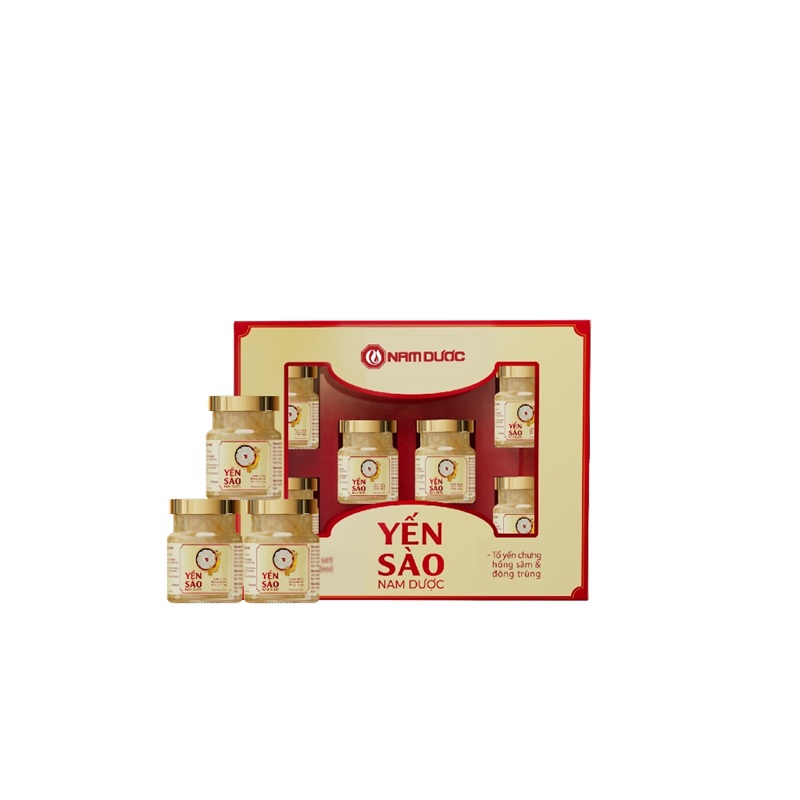 Set 6 hũ yến chưng hồng sâm & đông trùng Nam Dược 2 Xách 6 hộp yến chưng hồng sâm & đông trùng Nam Dược