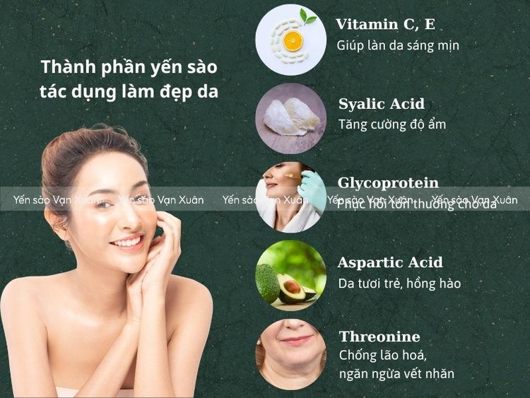 Trong yến sào có nhiều dưỡng chất tốt cho sức khoẻ và làn da của phụ nữ