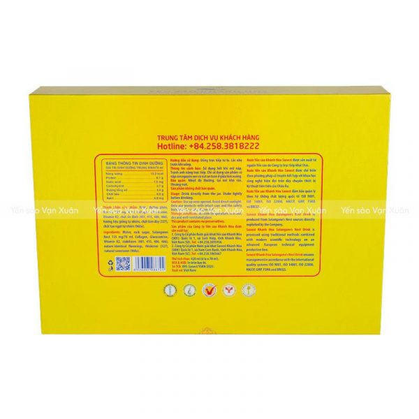 Thông tin sản phẩm nước yến sào Khánh Hoà Sanest cho người cao tuổi hộp 6 lọ