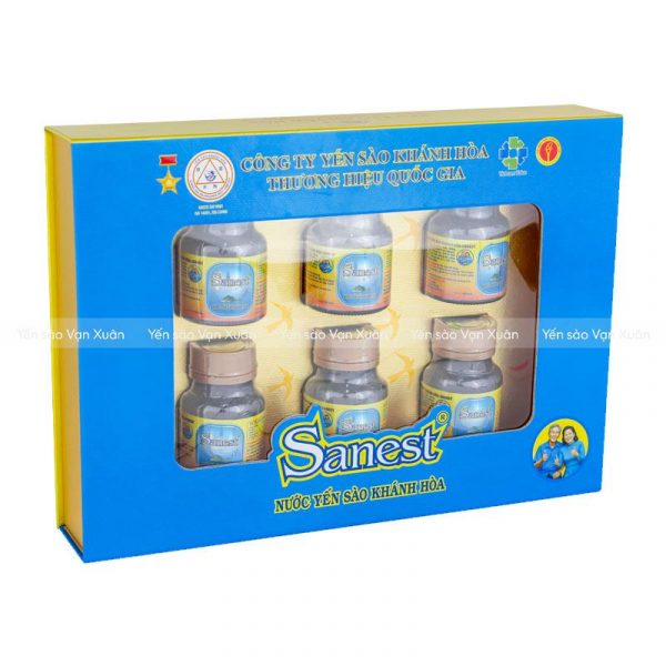 Nước yến sào Khánh Hoà Sanest cho người cao tuổi hộp 6 lọ 70ml