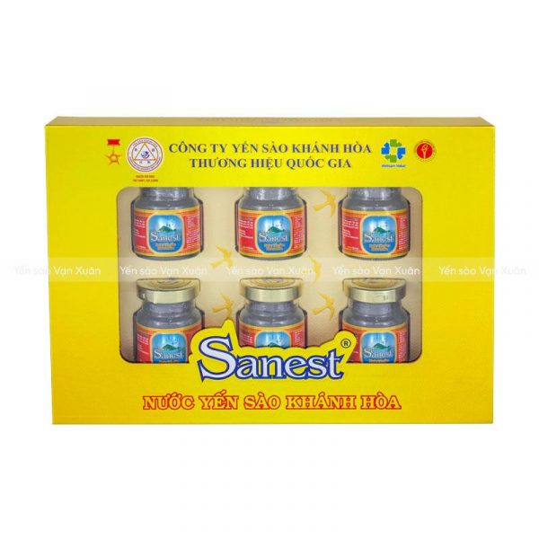 Xách 6 hộp yến sào Khánh Hoà Sanest chưng đường phèn