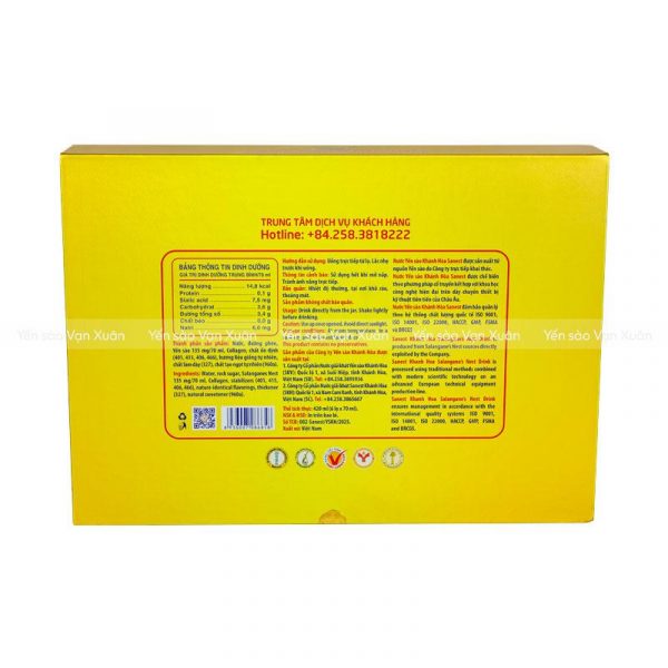 Thông tin sản phẩm yến sào Khánh Hoà Sanest chưng đường phèn