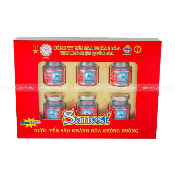 Xách yến sào Khánh Hoà Sanest hộp 6 hũ 70ml