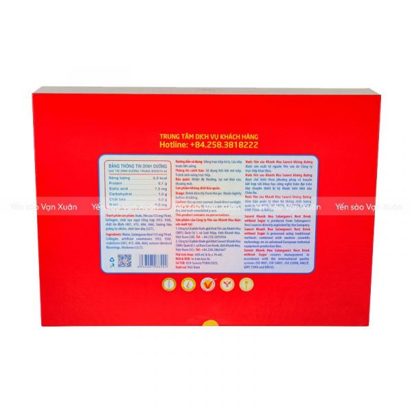 Thông tin sản phẩm yến sào Khánh Hoà Sanest hộp 6 hũ 70ml