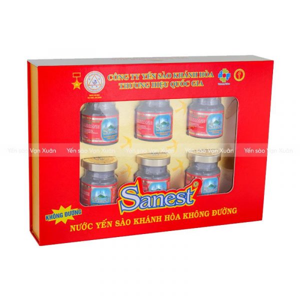 Xách yến sào Khánh Hoà Sanest hộp 6 hũ 70ml
