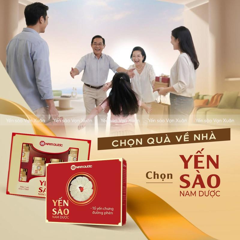Tổ yến chưng đường phèn Nam Dược 30% yến 6 Yến chưng sẵn là món quà ý nghĩa với người thân trong gia đình