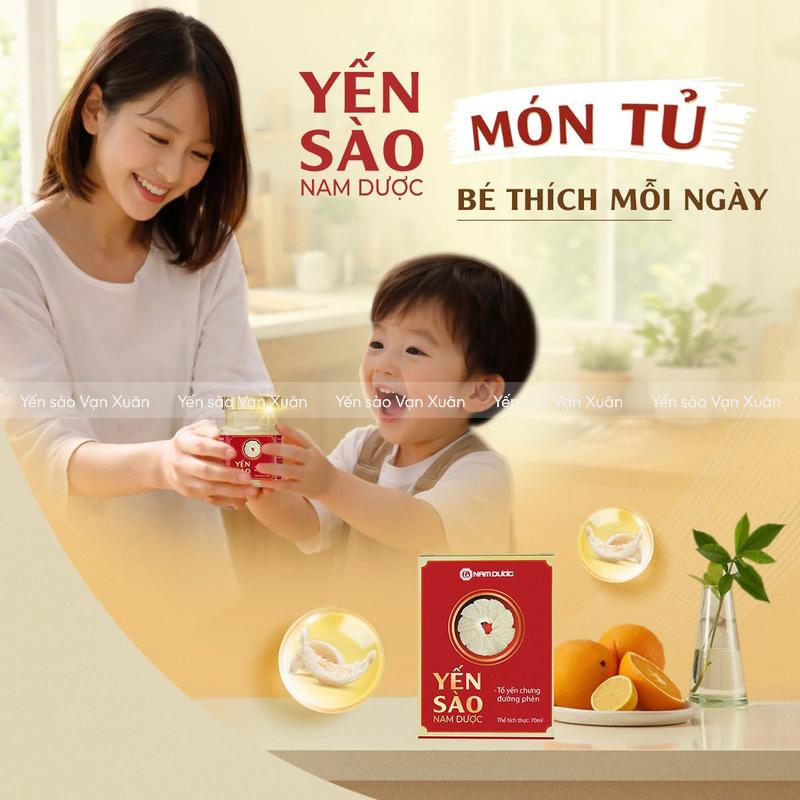 Tổ yến chưng đường phèn Nam Dược 30% yến 2 Yến chưng sẵn dùng được cho các bạn nhỏ từ 1 tuổi trở lên