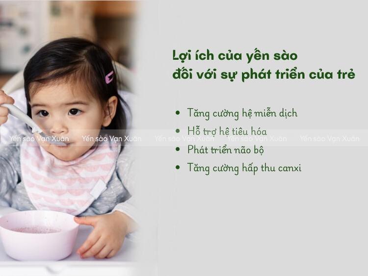 Yến sào mang nhiều lợi ích cho sự phát triển của trẻ em