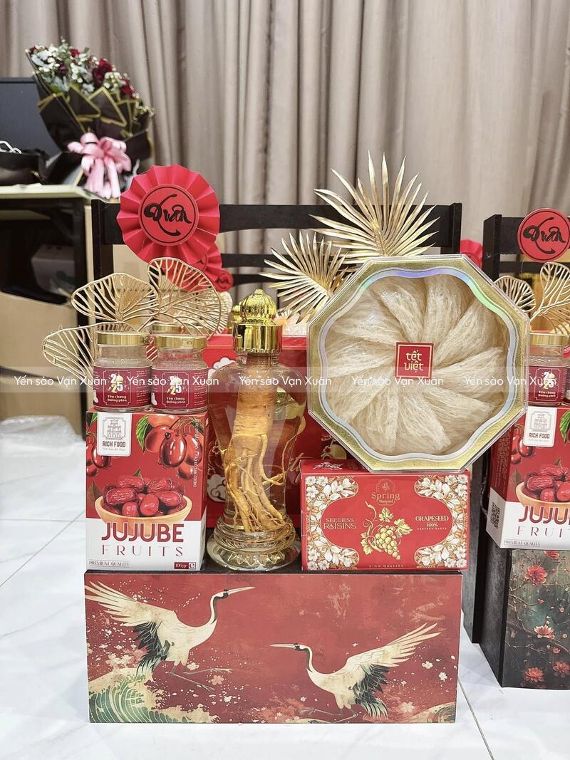Hộp 6 hũ yến chưng đường phèn Nam Dược 13 Quà tặng yến sào tết doanh nghiệp