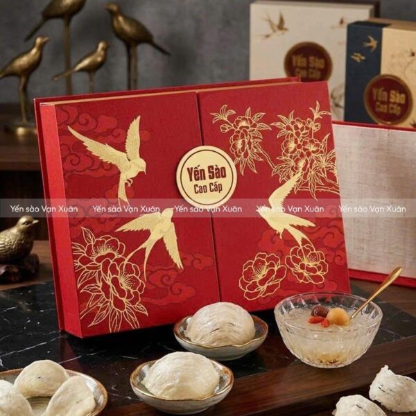 Hộp quà tặng yến sào Vạn Phúc 5 Hộp quà yến sào Vạn Phúc hộp đỏ