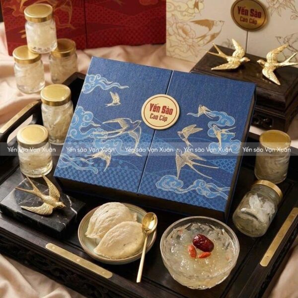 Hộp quà yến sào Vạn Phúc xanh lam