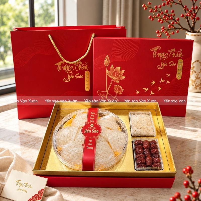 Hộp quà tặng yến sào Hồng Liên 1 Hộp quà tặng yến sào hình hoa sen